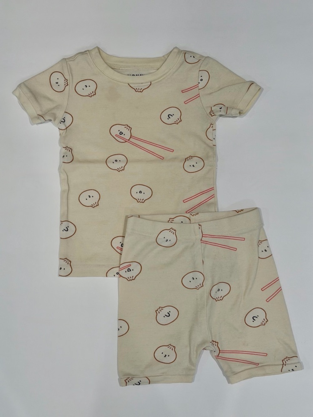 Old Navy Cream Dumpling Toddler Girls Short Sleeve and Shorts Pajama Set - 4T